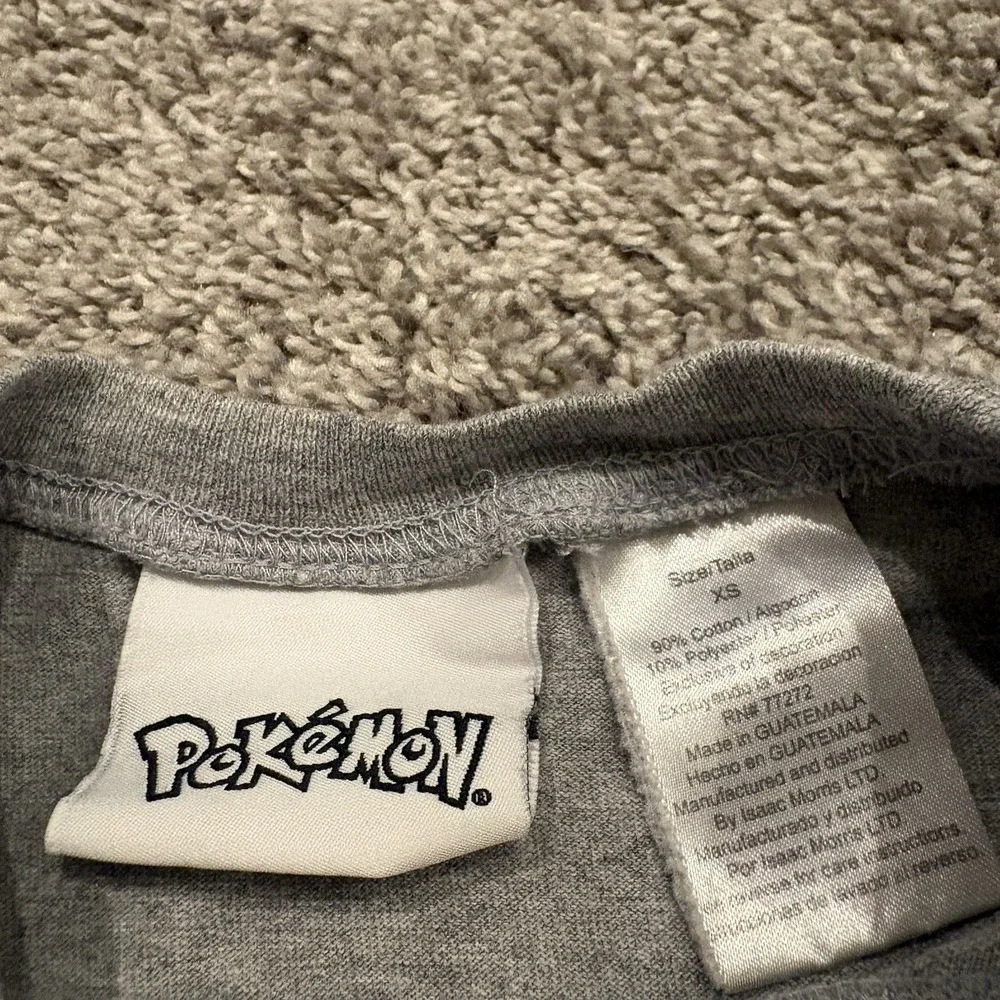 Vintage Pokemon Gray Long Sleeve Shirt Kids XS 2008 Promo Tee Ash Television TV